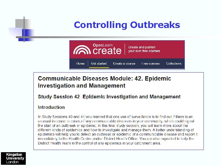 Controlling Outbreaks 