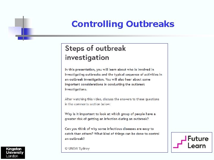 Controlling Outbreaks 