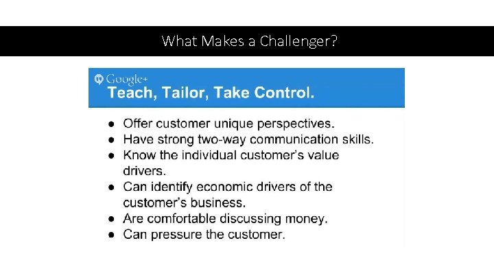 What Makes a Challenger? 