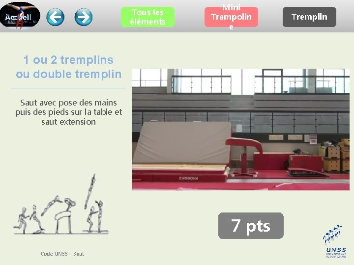 Tous les éléments Accueil Mini Trampolin e 1 ou 2 tremplins ou double tremplin