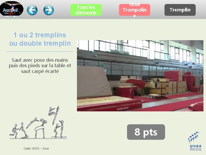 Tous les éléments Accueil Mini Trampolin e 1 ou 2 tremplins ou double tremplin