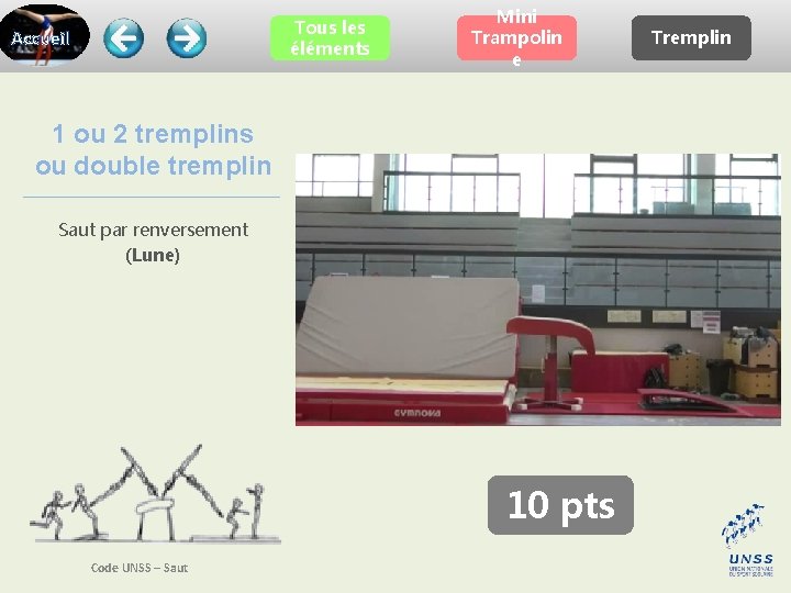 Tous les éléments Accueil Mini Trampolin e 1 ou 2 tremplins ou double tremplin