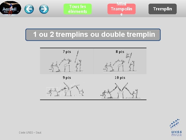 Tous les éléments Accueil Mini Trampolin e Tremplin 1 ou 2 tremplins ou double