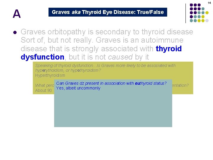 14 A l Graves aka Thyroid Eye Disease: True/False Graves orbitopathy is secondary to