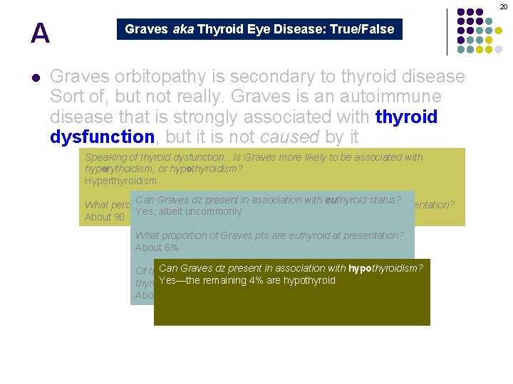 20 A l Graves aka Thyroid Eye Disease: True/False Graves orbitopathy is secondary to