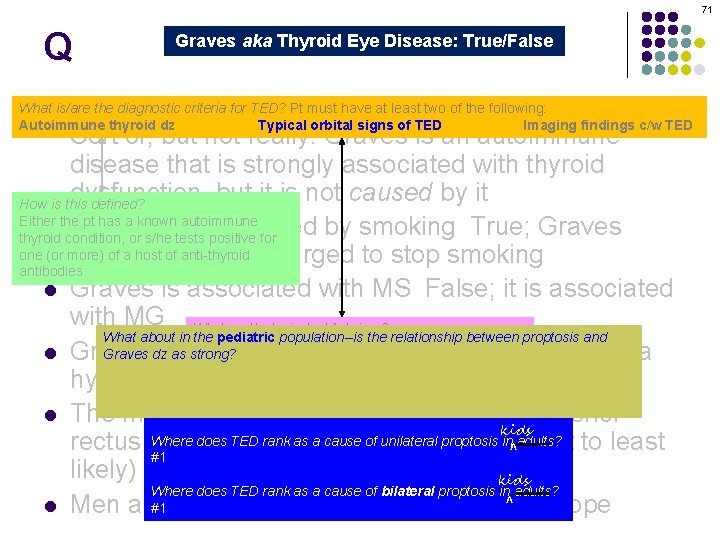71 Q Graves aka Thyroid Eye Disease: True/False Graves orbitopathy is secondary to thyroid