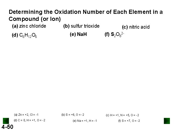 Determining the Oxidation Number of Each Element in a Compound (or Ion) (a) zinc Determining the Oxidation Number of Each Element in a Compound (or Ion) (a) zinc