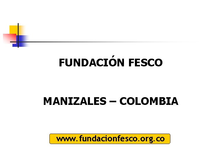 FUNDACIÓN FESCO MANIZALES – COLOMBIA www. fundacionfesco. org. co 