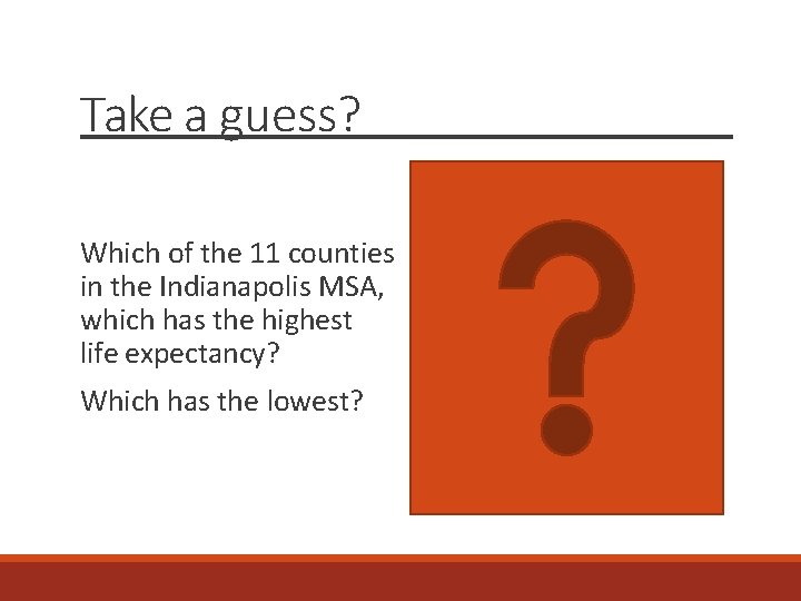 Take a guess? Which of the 11 counties in the Indianapolis MSA, which has