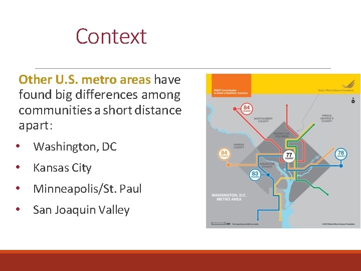 Context Other U. S. metro areas have found big differences among communities a short