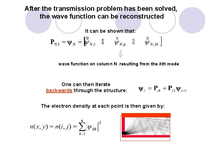 After the transmission problem has been solved, the wave function can be reconstructed It