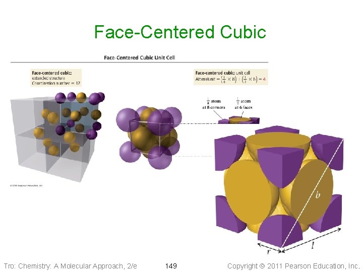 Face-Centered Cubic Tro: Chemistry: A Molecular Approach, 2/e 149 Copyright 2011 Pearson Education, Inc.