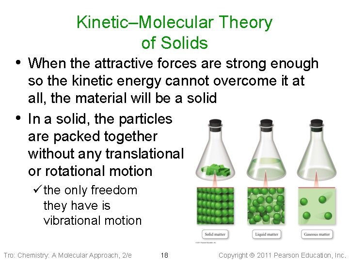 Kinetic–Molecular Theory of Solids • When the attractive forces are strong enough • so