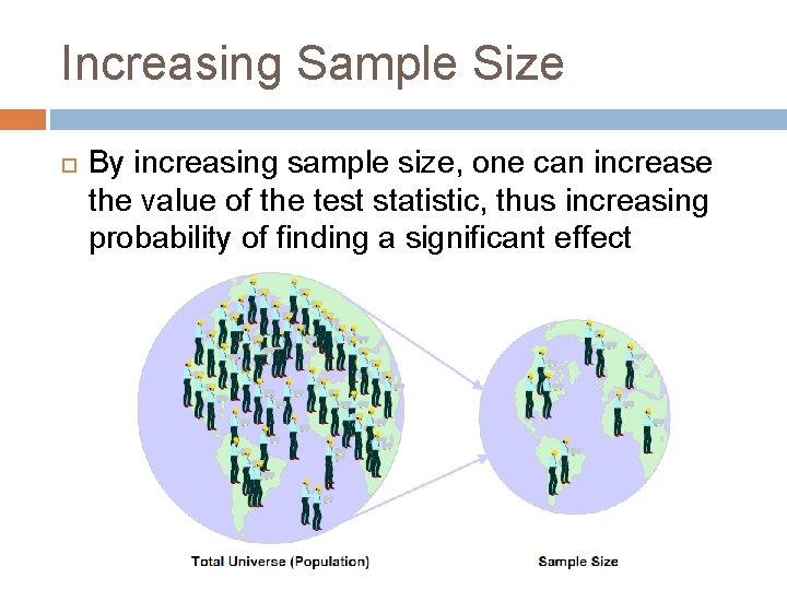 Increasing Sample Size By increasing sample size, one can increase the value of the