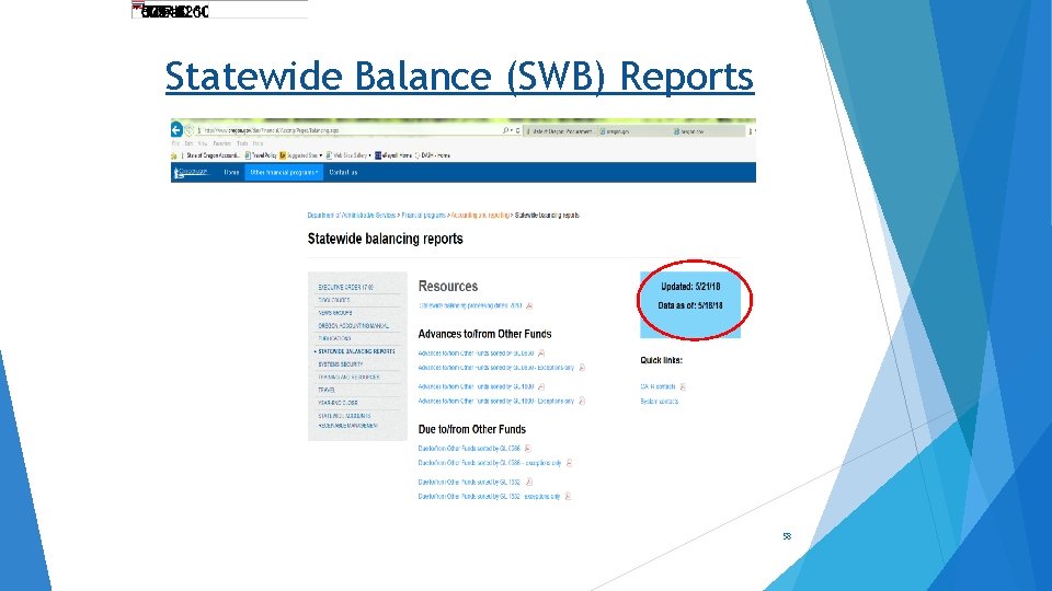 Statewide Balance (SWB) Reports 58 