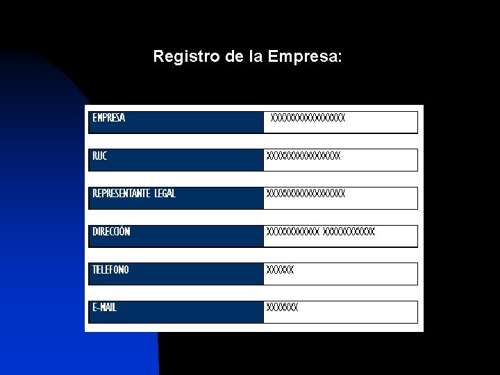 Registro de la Empresa: 