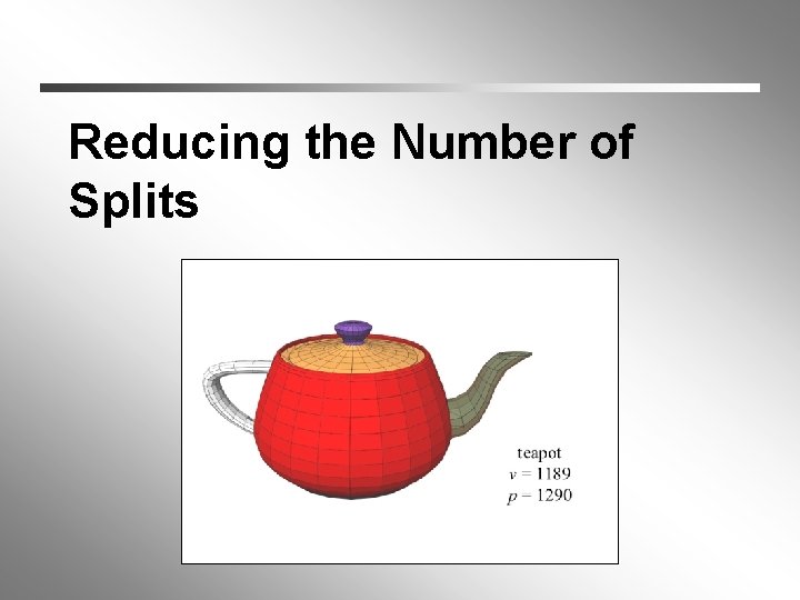 Reducing the Number of Splits 