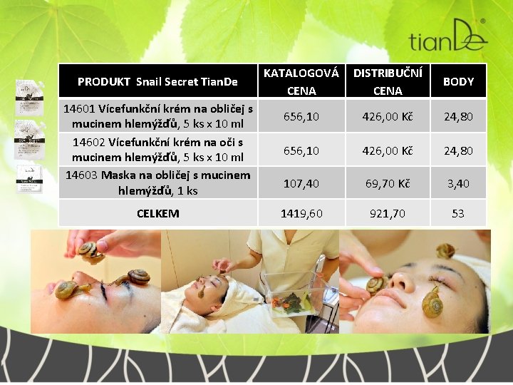 PRODUKT Snail Secret Tian. De 14601 Vícefunkční krém na obličej s mucinem hlemýžďů, 5