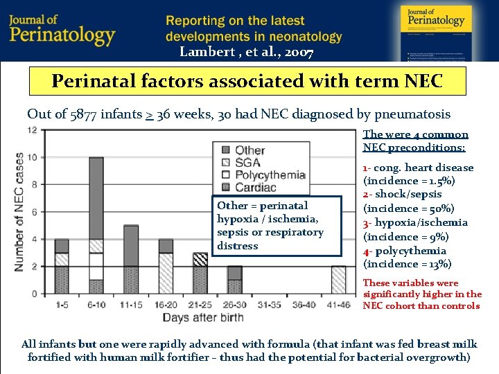 Lambert , et al. , 2007 Perinatal factors associated with term NEC Out of