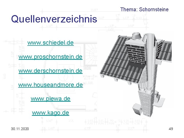 Thema: Schornsteine Quellenverzeichnis www. schiedel. de www. proschornstein. de www. derschornstein. de www. houseandmore.