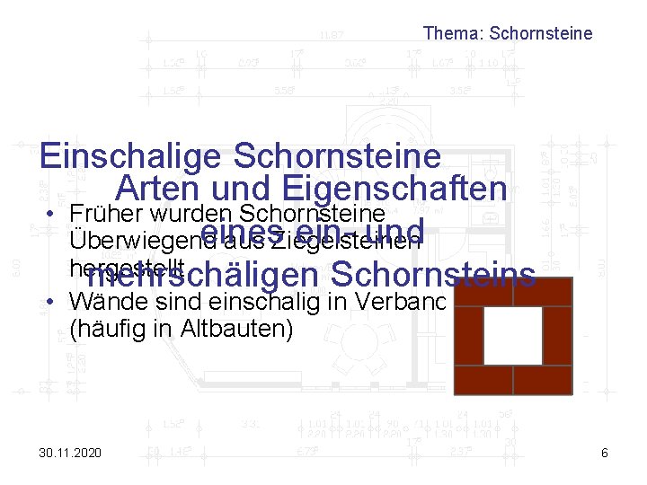 Thema: Schornsteine Einschalige Schornsteine Arten und Eigenschaften • Früher wurden Schornsteines ein- und Überwiegend