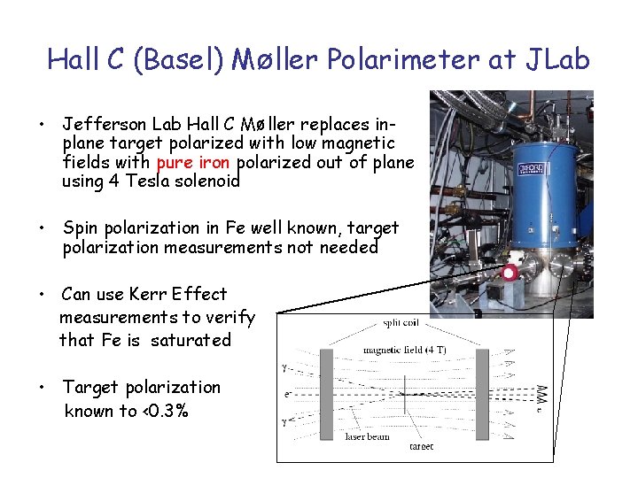 Hall C (Basel) Møller Polarimeter at JLab • Jefferson Lab Hall C Møller replaces