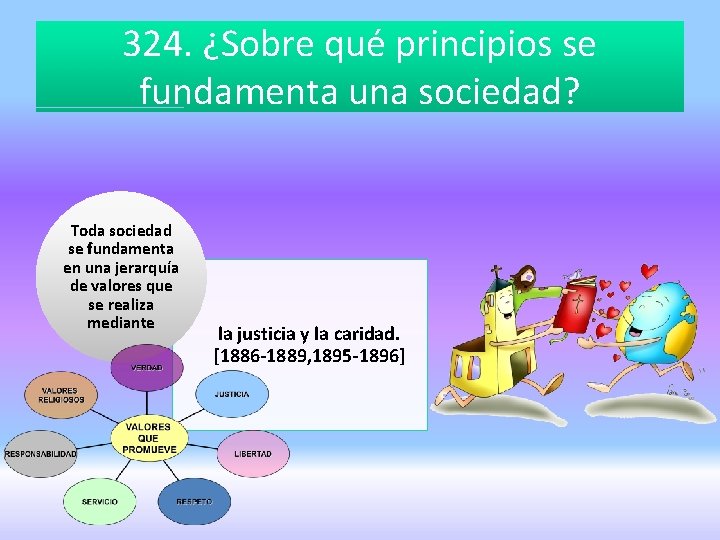 324. ¿Sobre qué principios se fundamenta una sociedad? Toda sociedad se fundamenta en una