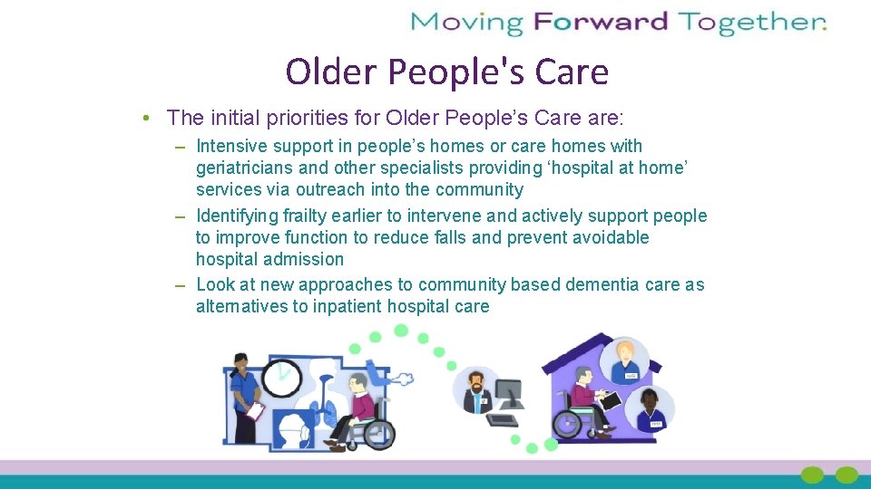 Older People's Care • The initial priorities for Older People’s Care are: – Intensive