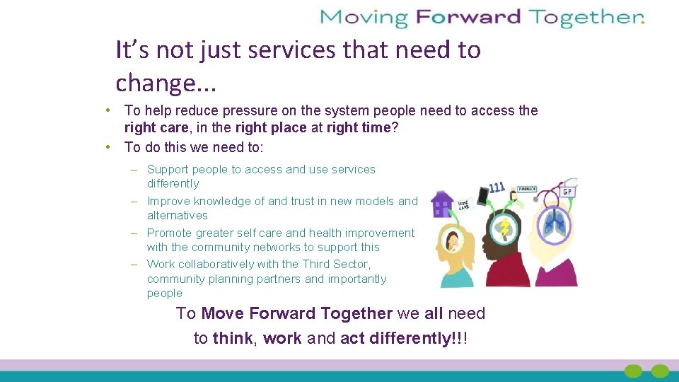 It’s not just services that need to change. . . • To help reduce