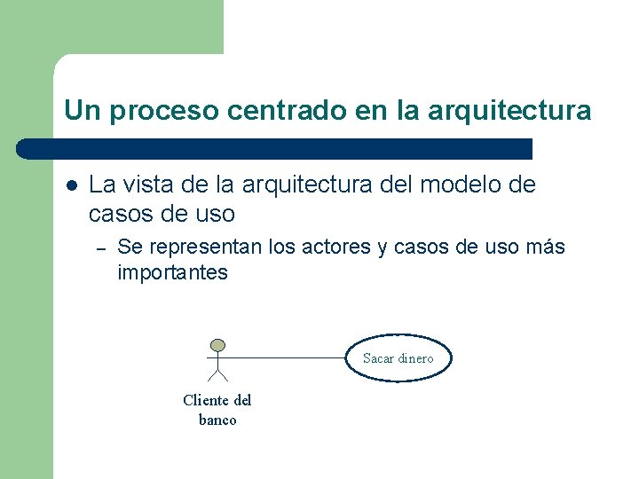 Un proceso centrado en la arquitectura l La vista de la arquitectura del modelo