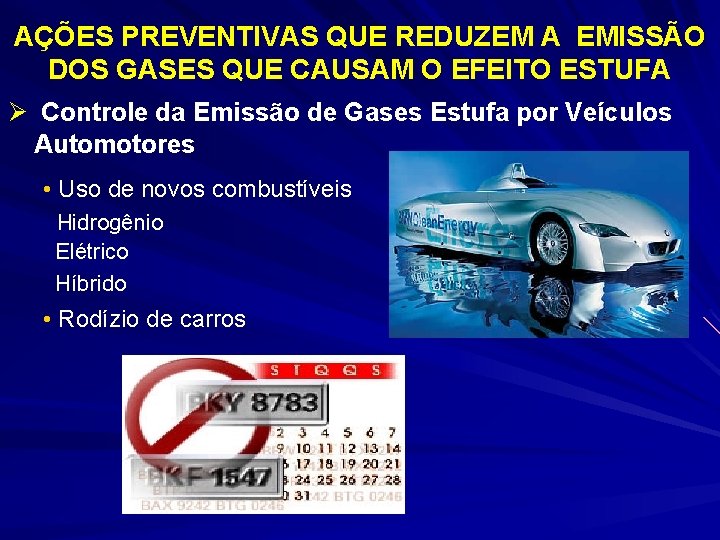 AÇÕES PREVENTIVAS QUE REDUZEM A EMISSÃO DOS GASES QUE CAUSAM O EFEITO ESTUFA Ø