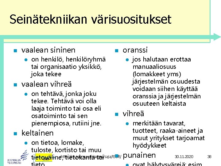 Seinätekniikan värisuositukset n vaalean sininen l n on henkilö, henkilöryhmä tai organisaatio yksikkö, joka