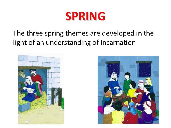 SPRING The three spring themes are developed in the light of an understanding of