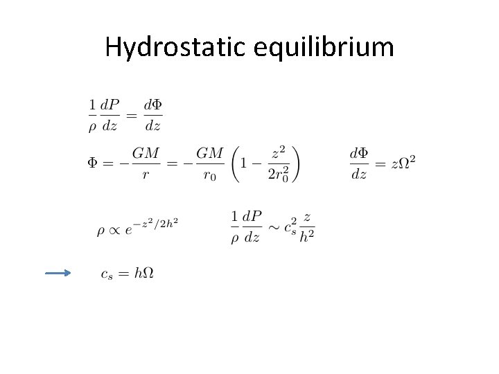 Hydrostatic equilibrium 