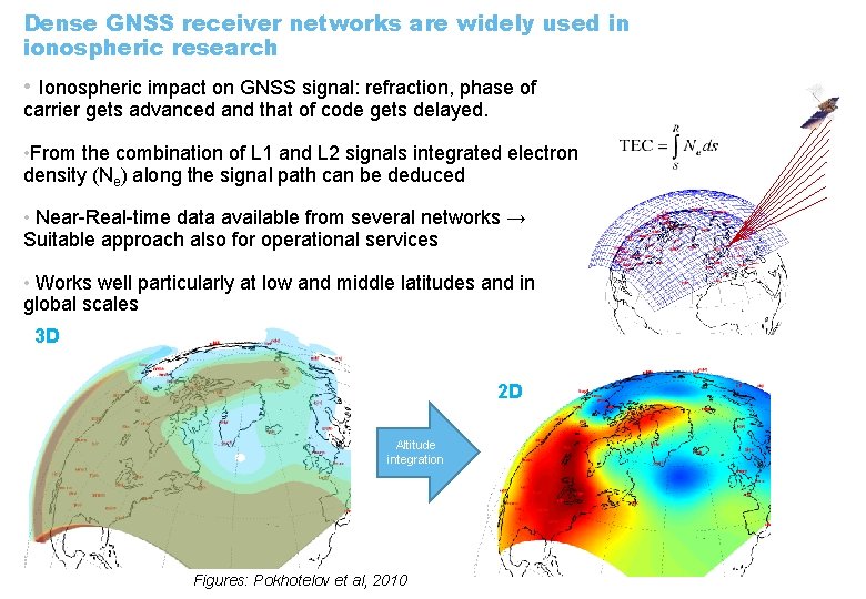 Dense GNSS receiver networks are widely used in ionospheric research • Ionospheric impact on Dense GNSS receiver networks are widely used in ionospheric research • Ionospheric impact on