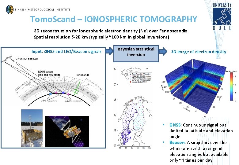 Tomo. Scand – IONOSPHERIC TOMOGRAPHY 3 D reconstruction for ionospheric electron density (Ne) over Tomo. Scand – IONOSPHERIC TOMOGRAPHY 3 D reconstruction for ionospheric electron density (Ne) over