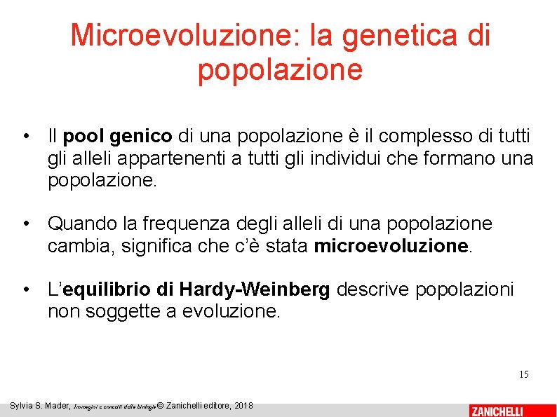 Microevoluzione: la genetica di popolazione • Il pool genico di una popolazione è il