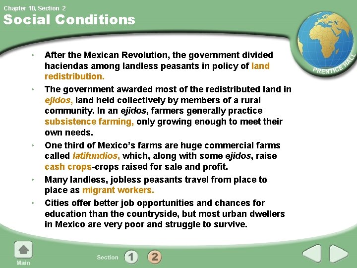 Chapter 10, Section 2 Social Conditions • • • After the Mexican Revolution, the