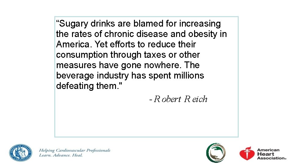 “Sugary drinks are blamed for increasing the rates of chronic disease and obesity in