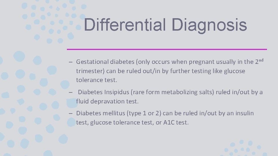 differential diagnosis for type 2 diabetes)
