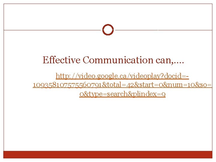 Effective Communication can, …. http: //video. google. ca/videoplay? docid=109358107575560791&total=42&start=0&num=10&so= 0&type=search&plindex=9 Effective Communication can, …. http: //video. google. ca/videoplay? docid=109358107575560791&total=42&start=0&num=10&so= 0&type=search&plindex=9