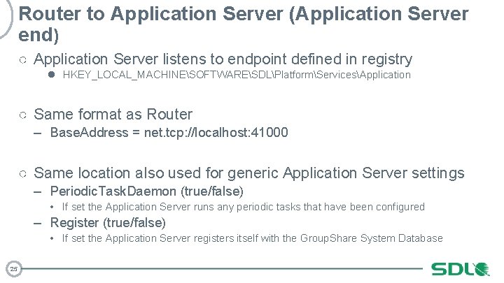Router to Application Server (Application Server end) ○ Application Server listens to endpoint defined