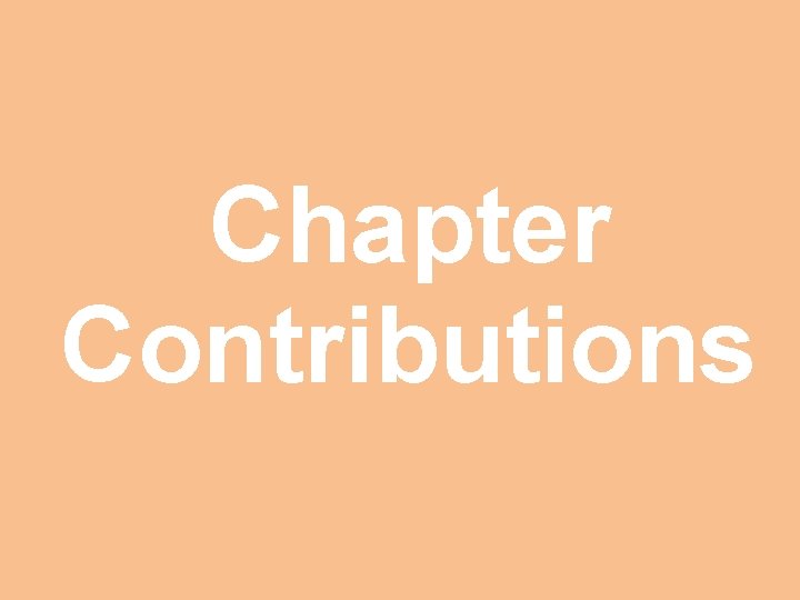Chapter Contributions 