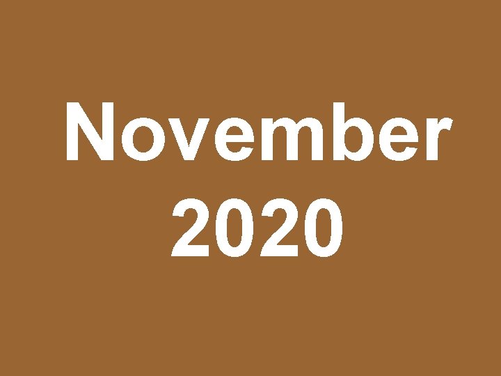 November 2020 