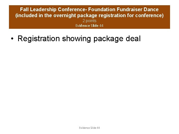 Fall Leadership Conference- Foundation Fundraiser Dance (included in the overnight package registration for conference)