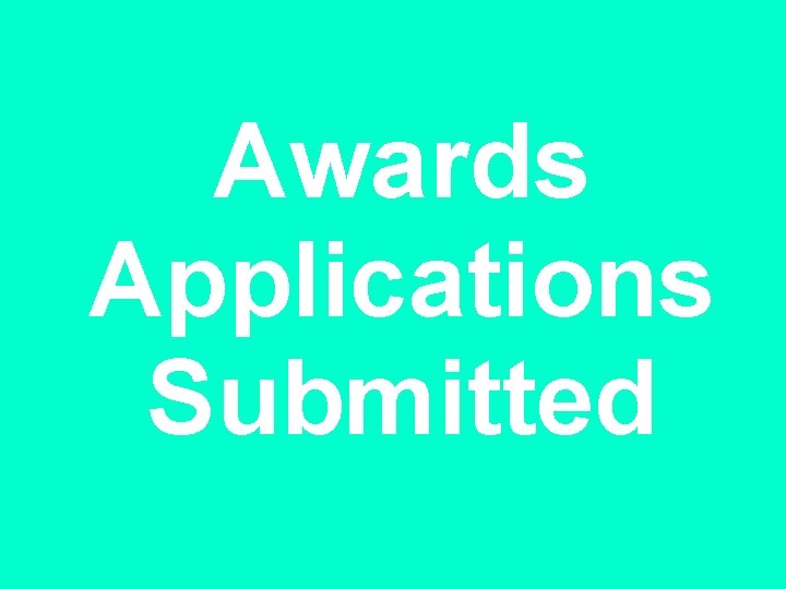 Awards Applications Submitted 