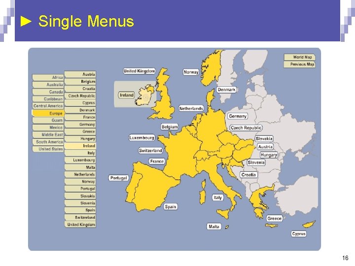 ► Single Menus 16 