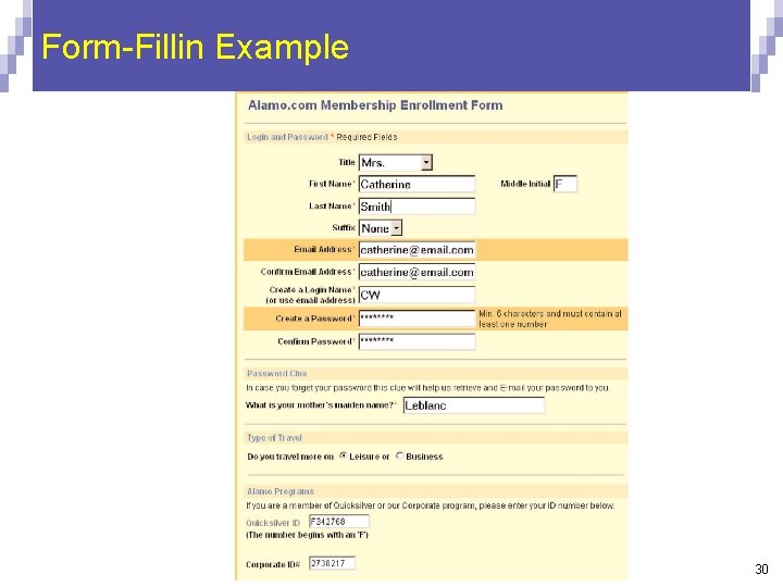 Form-Fillin Example 30 