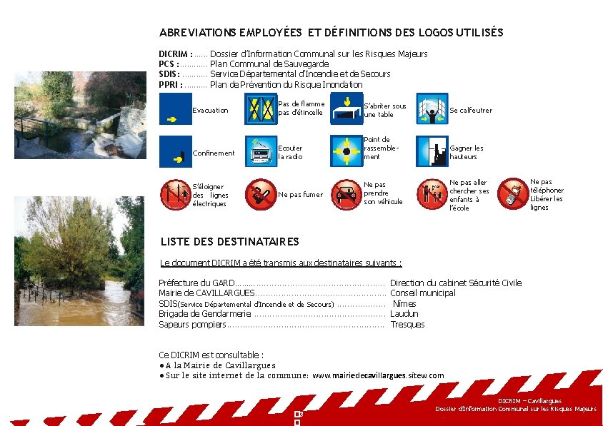 ABREVIATIONS EMPLOYÉES ET DÉFINITIONS DES LOGOS UTILISÉS DICRIM : . . . Dossier d’Information