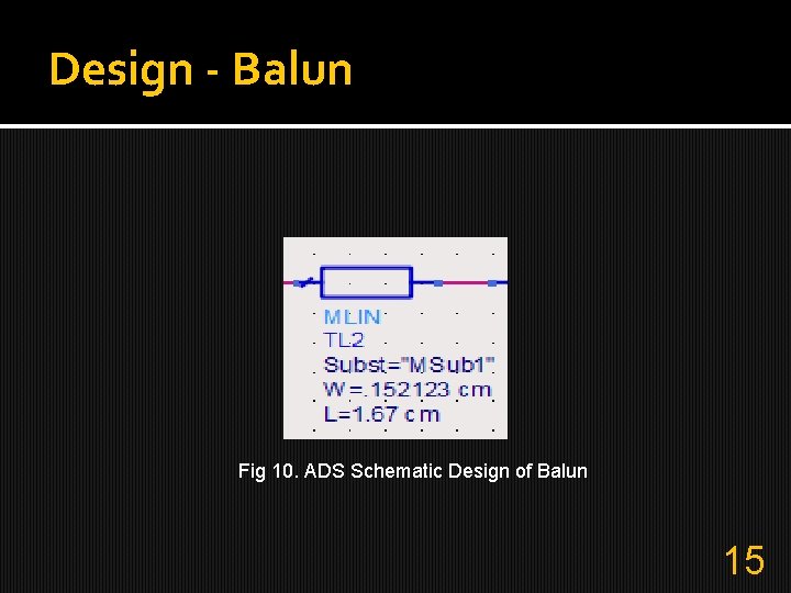 Design - Balun Fig 10. ADS Schematic Design of Balun 15 